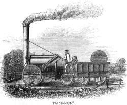 Stephenson demonstrates 1st Steam Engine